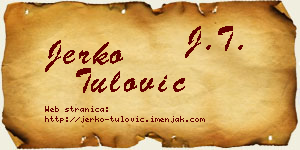 Jerko Tulović vizit kartica
